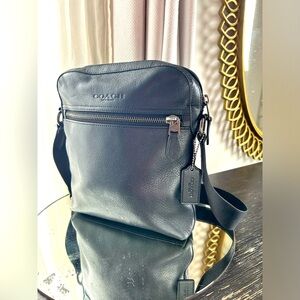 Coach Houston Flight Bag Black Leather